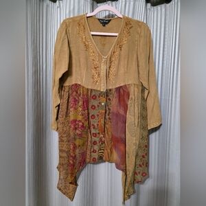 Artistic Patchwork Tunic with Embroidered Details